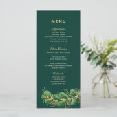 Emerald Green & Gold Eucalyptus Greenery Wedding Menu (Staand voorkant)