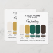 Emerald Green Gold Fall Wedding Palette 2026 Card Kaart (Voorkant / Achterkant)