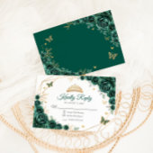 Emerald Green Gold Floral Quinceanera Réponse