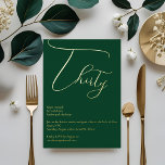 Emerald Green & Gold Foil 30th Birthday Invitation<br><div class="desc">Célébrez dans le style avec cette luxueuse invitation de 30e anniversaire vert émeraude et véritable feuille d'or, avec une moderne manuscrite "Trente" en feuille métallique chatoyante sur un riche arrière - plan vert aux tons bijoux. Ce design élégant et audacieux est parfait pour une célébration d'anniversaire adulte sophistiquée. Que ce...</div>