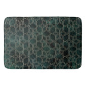 Emerald Green Gold Geometric Pattern Badmat (Voorkant)