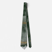 Emerald Green Gold Geometric Wedding Stropdas (Voorkant)