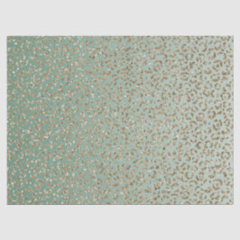 Emerald Green Gold Glam Glitter Leopard Print      Tissuepapier