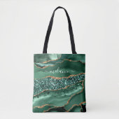 Emerald Green Gold Glitter Canvas tas Aangepaste n (Voorkant)