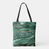Emerald Green Gold Glitter Canvas tas Aangepaste n (Achterkant)