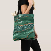 Emerald Green Gold Glitter Canvas tas Aangepaste n (Dichtbij)