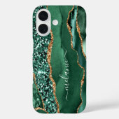 Emerald Green Gold Glitter iPhone Case Aangepaste  (Achterkant)