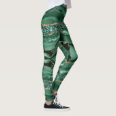 Emerald Green Gold Glitter Leggings (Rechts)