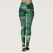 Emerald Green Gold Glitter Leggings Aangepaste naa (Achterkant)