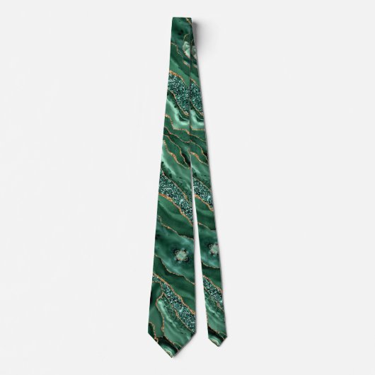 Emerald Green Gold Glitter Stropdas (Voorkant)