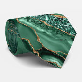 Emerald Green Gold Glitter Stropdas (Opgerold)