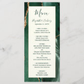 Emerald Green Gold Ivory Wedding Menu (Devant)