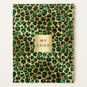 Emerald Green Gold Leopard Business logo 2025 Planner (Achterkant)