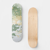 Emerald Green & Gold Marble Zee Ocean Waves Skateboard (Voorkant)