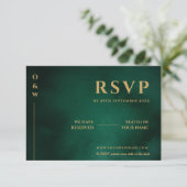 Emerald Green & Gold Mariage QR Code RSVP (Debout devant)