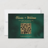 Emerald Green & Gold Mariage QR Code RSVP (Dos)