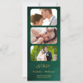 Emerald Green & Gold Modern Elegant Save the Date (Achterkant)