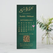 Emerald Green & Gold Modern Elegant Save the Date (Staand voorkant)
