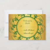 Emerald Green & Gold Monogram RSVP (Devant)