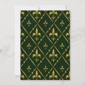 Emerald Green Gold Ornament Wedding Invitations Kaart (Achterkant)