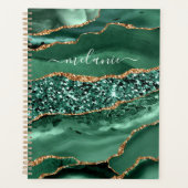 Emerald Green Gold Planner met aangepaste naam (Voorkant)