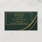 Emerald Green & Gold QR Code Carte de visite (Devant)