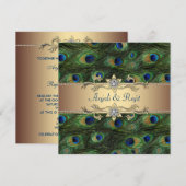 Emerald Green Gold Royal Indian Peacock Wedding Kaart (Voorkant / Achterkant)