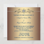 Emerald Green Gold Royal Indian Peacock Wedding Kaart (Achterkant)