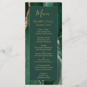 Emerald Green Gold Script Wedding Menu (Voorkant)