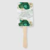 Emerald Green Gold Shine Glitter Weddenschap Harte Handwaaier (Achterkant)