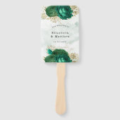 Emerald Green Gold Shine Glitter Weddenschap Harte Handwaaier (Voorkant)
