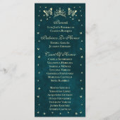 Emerald Green Gold Tiara Butterflies Quinceañera Programma (Achterkant)