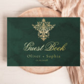Emerald Green Gold Victoriaans bruiloft Gastenboek