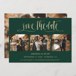Emerald Green Gold Wedding 4 Foto Save the Date