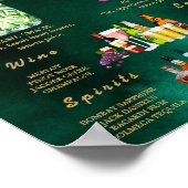  Emerald Green & Gold Wedding Bar Menu  Poster (Hoek)