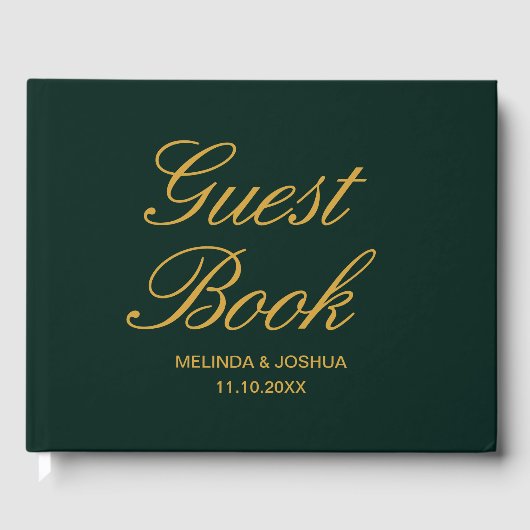 Emerald Green Gold Wedding Gastenboek (Voorkant)