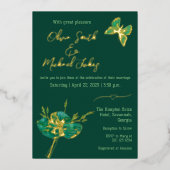 Emerald green gold Wedding Invitation (Recto)