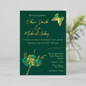 Emerald green gold Wedding Invitation (Debout devant)