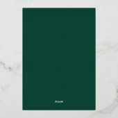 Emerald green gold Wedding Invitation (Verso)