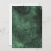 Emerald Green & Gold Wedding Invitation Kaart (Achterkant)