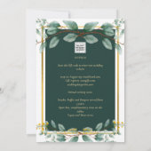Emerald Green Gold Wedding Invitations numérique (Dos)