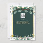 Emerald Green Gold Wedding Invitations numérique (Dos)