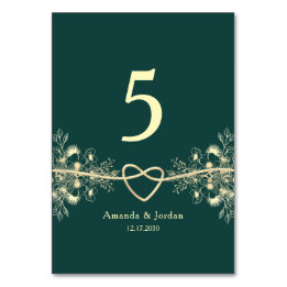 Emerald Green Gold Wedding Kaart