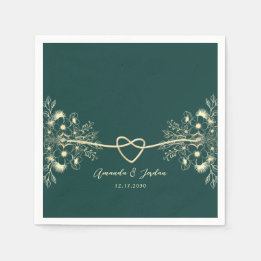 Emerald Green Gold Wedding Servet