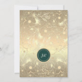 Emerald Green Gold Wedding Uitnodiging (Achterkant)