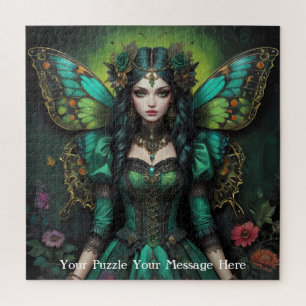 Emerald Green Gothic Butterfly Girl Legpuzzel