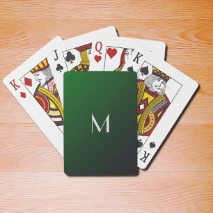 Emerald Green Gradient - vet monogram Pokerkaarten