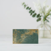 Emerald Green Grungy Distress Gold Vip Visitekaartje (Staand voorkant)