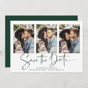 Emerald Green Handwrite Wedding Save the Date