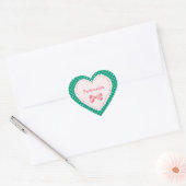 Emerald Green Heart met naam Hart Sticker (Envelop)